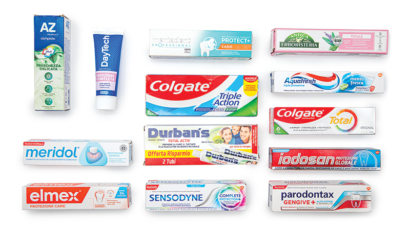 confezioni di dentifricio